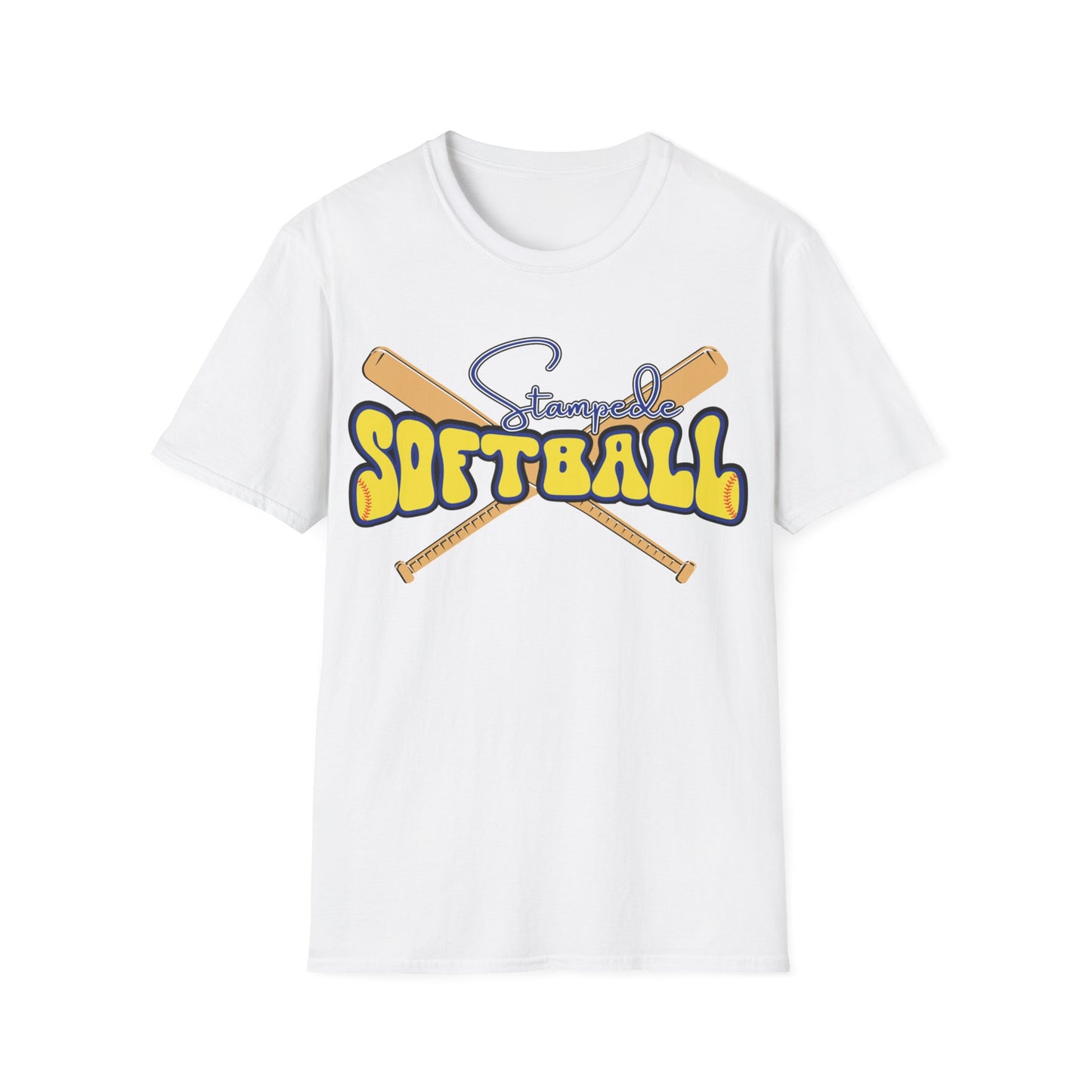 Stampede Softball Unisex T-Shirt for Parents and Grandparents, Softstyle Tee for All, Softball Game Day Shirt, Sports Fan Apparel, Team Spirit