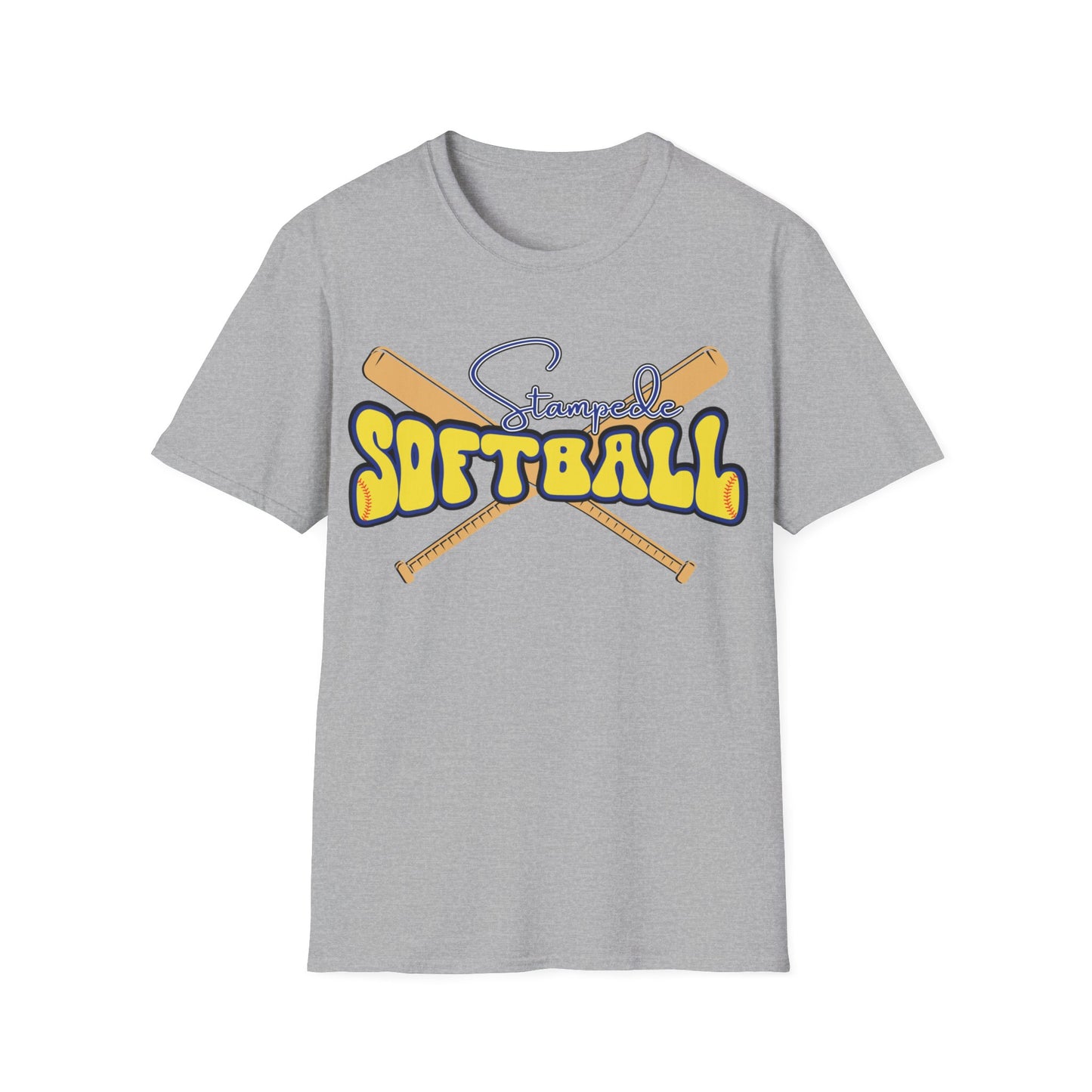 Stampede Softball Unisex T-Shirt for Parents and Grandparents, Softstyle Tee for All, Softball Game Day Shirt, Sports Fan Apparel, Team Spirit