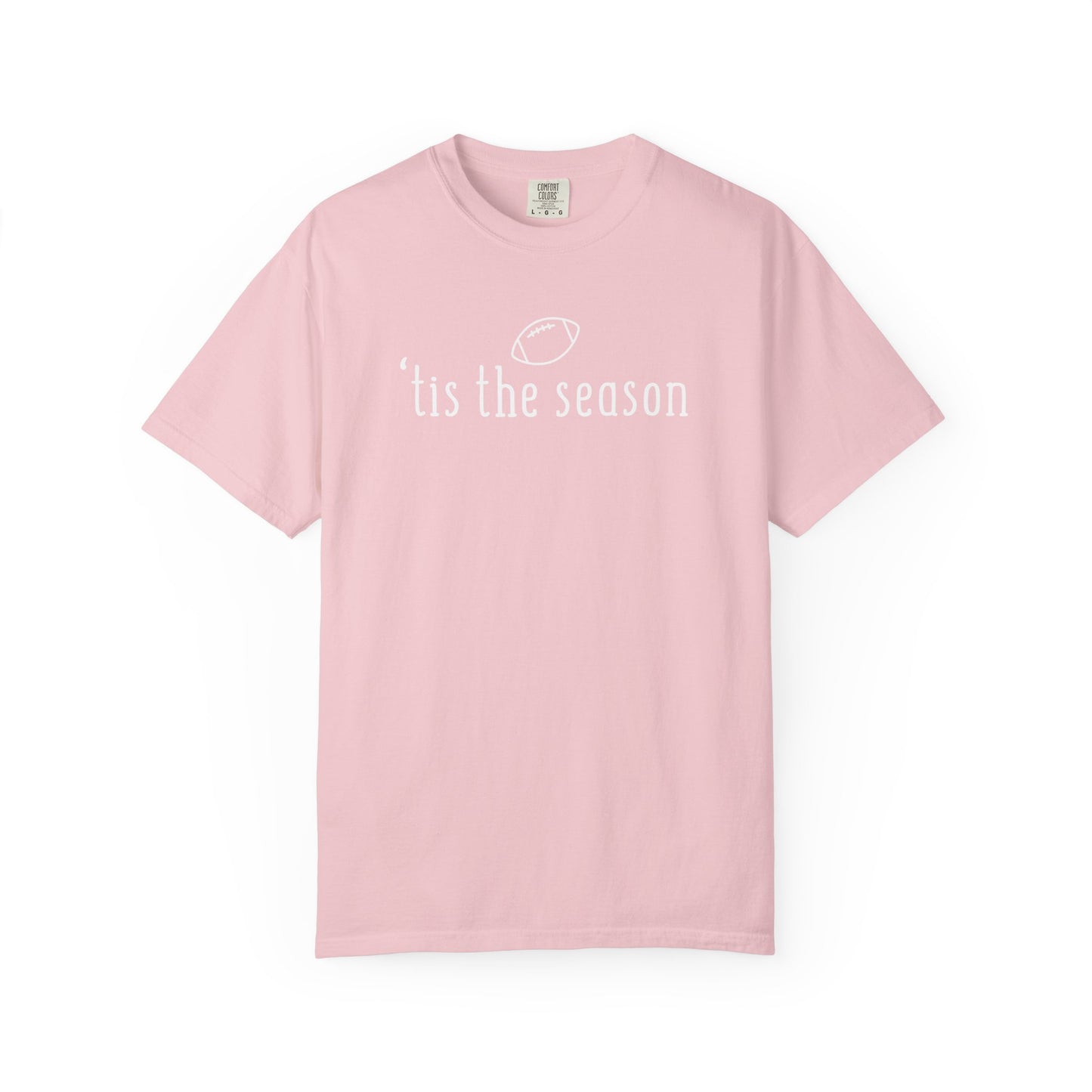 Bedford Bison Tis The Season Football T-Shirt Comfort Colors Penn State Football, Pink Football Shirt