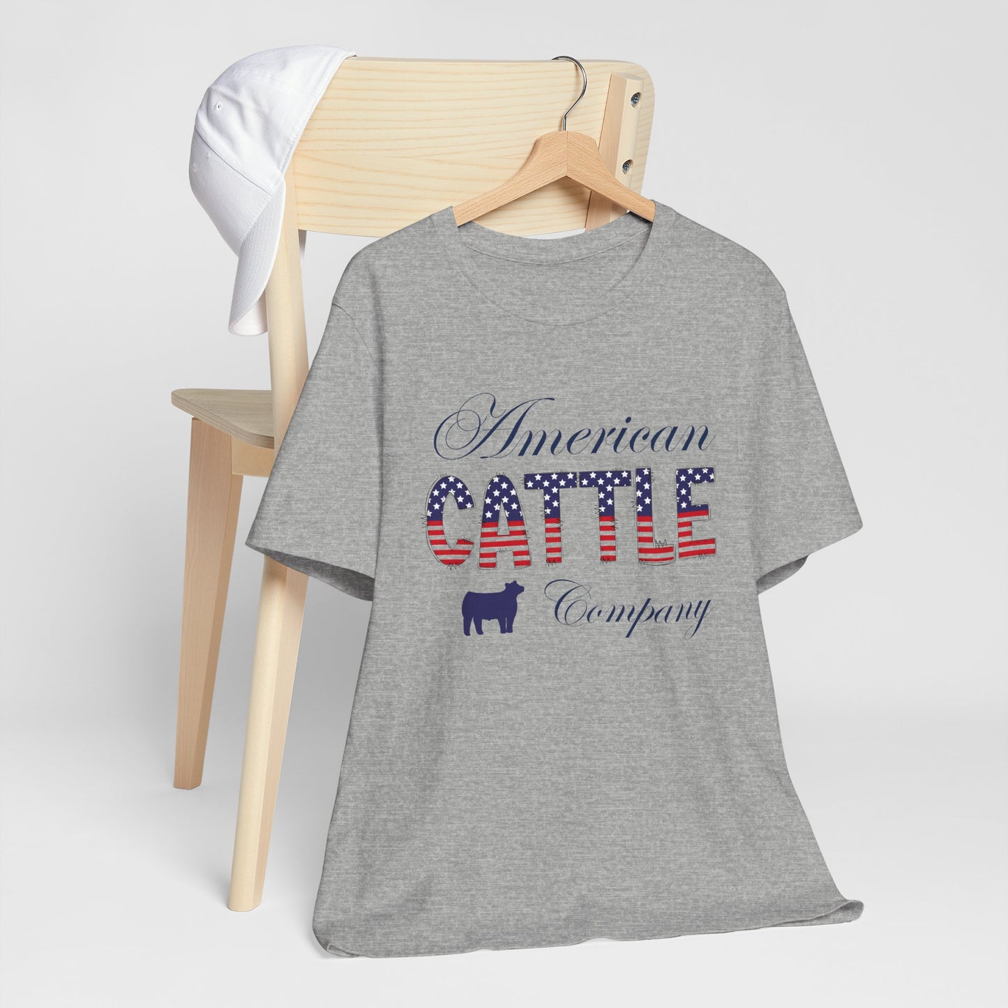 Patriotic American Cattle Company Tee, July 4th Farming T-Shirt
