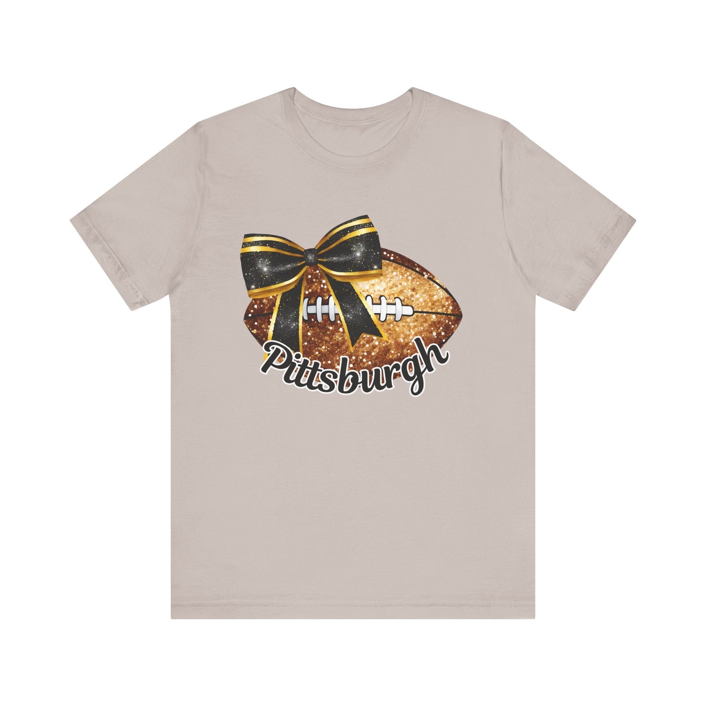 Pittsburgh Football, PA Team, Steeler American Game, Coquette Glitter, Shimmer Sparkle Ribbon Bow Design, Fall Playing Season Time