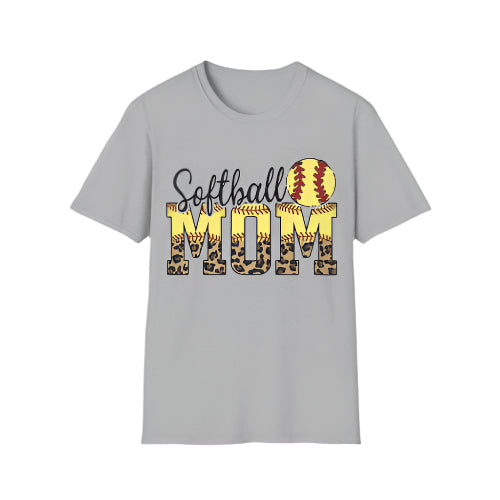 SOFTBALL MOM Leopard CrickBrat Softball Shirt