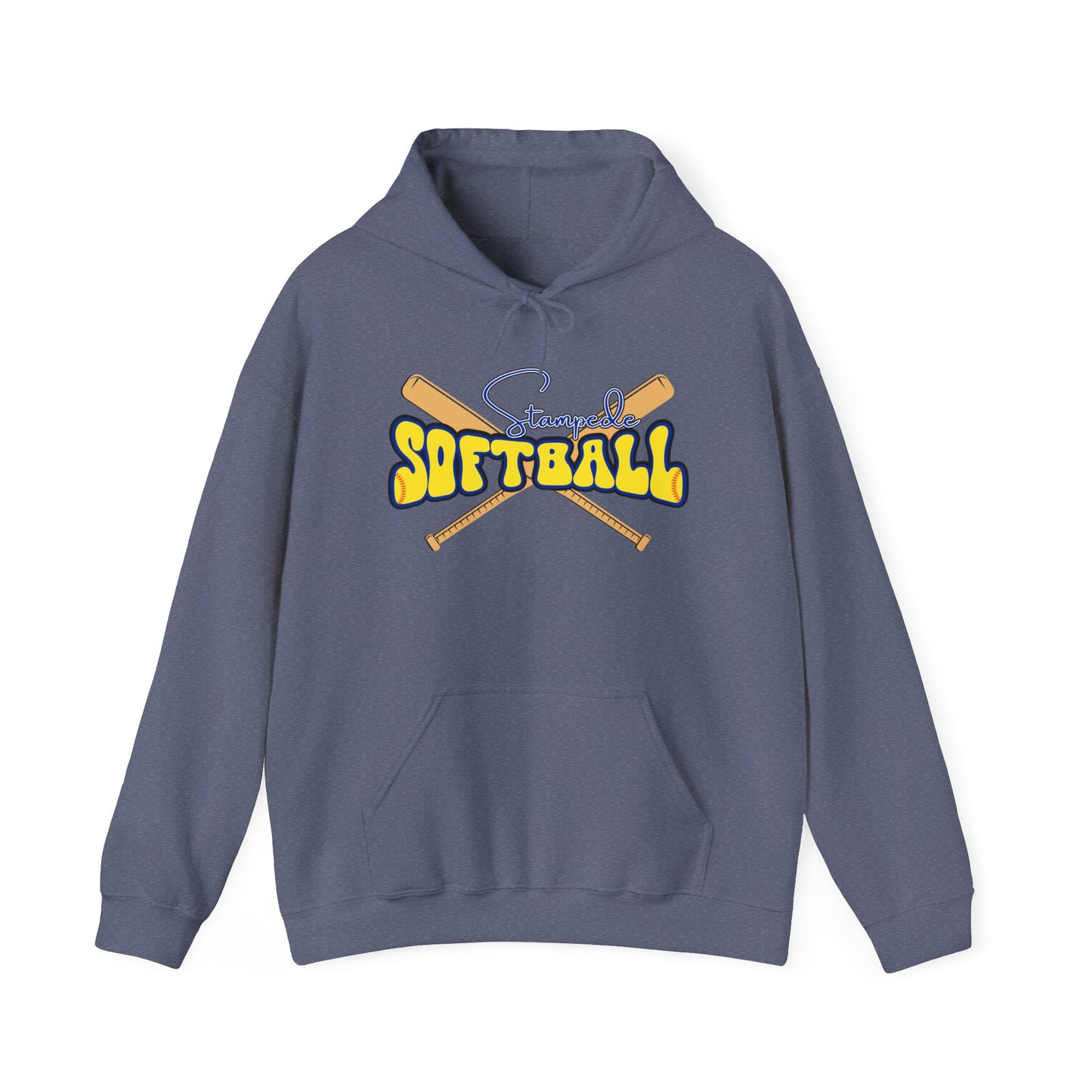 Stampede Softball Unisex Heavy Blend Hooded Sweatshirt for Parents Grandparents, Softball Game Day Crew Neck, Sports Fan Apparel, Team Spirit Crewneck Sweater