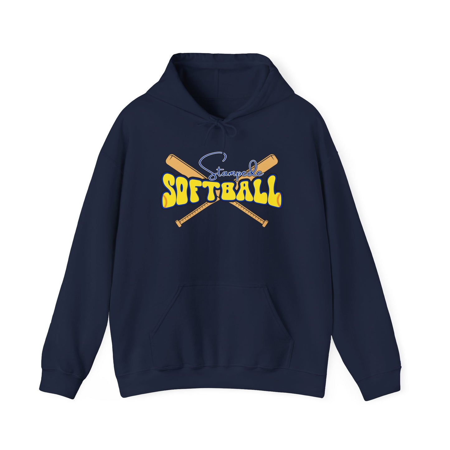 Stampede Softball Unisex Heavy Blend Hooded Sweatshirt for Parents Grandparents, Softball Game Day Crew Neck, Sports Fan Apparel, Team Spirit Crewneck Sweater