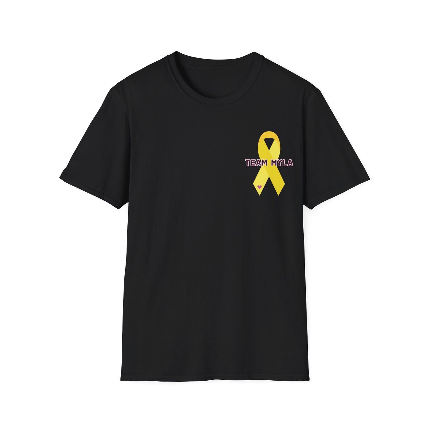 TEAM MYLA Fighting Childhood Cancer T-Shirt (Front & Back)