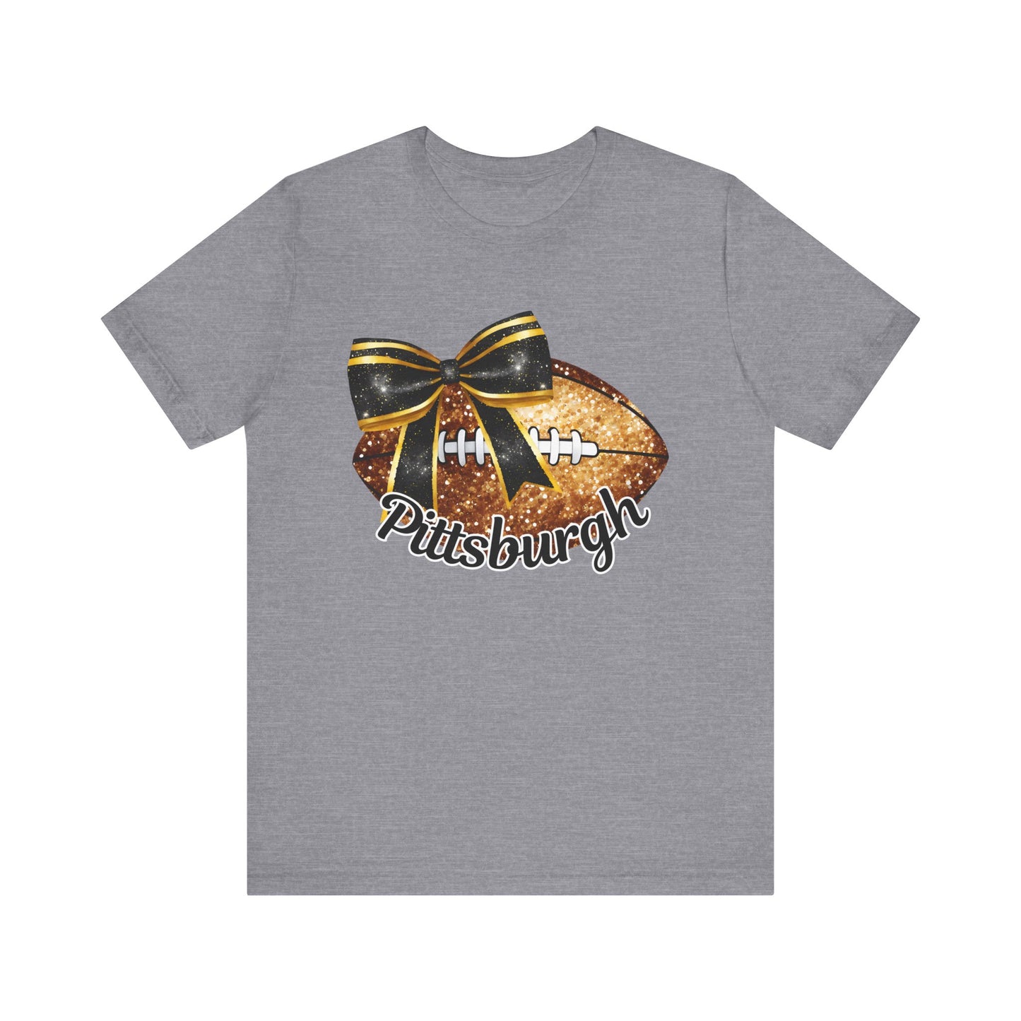 Pittsburgh Football, PA Team, Steeler American Game, Coquette Glitter, Shimmer Sparkle Ribbon Bow Design, Fall Playing Season Time