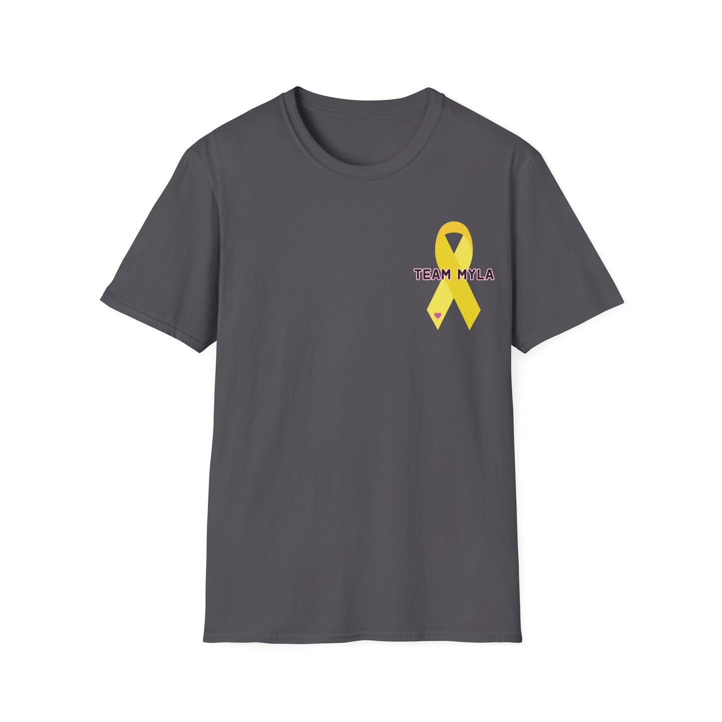 TEAM MYLA Fighting Childhood Cancer T-Shirt (Front & Back)