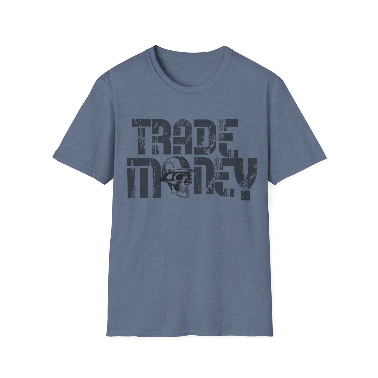 Trade Money T-shirt, Skull with Hard Hat Tee, Tradesman, Industrial Trade Worker Shirt, Construction Worker Gift, Gift for Men, Blue Collar