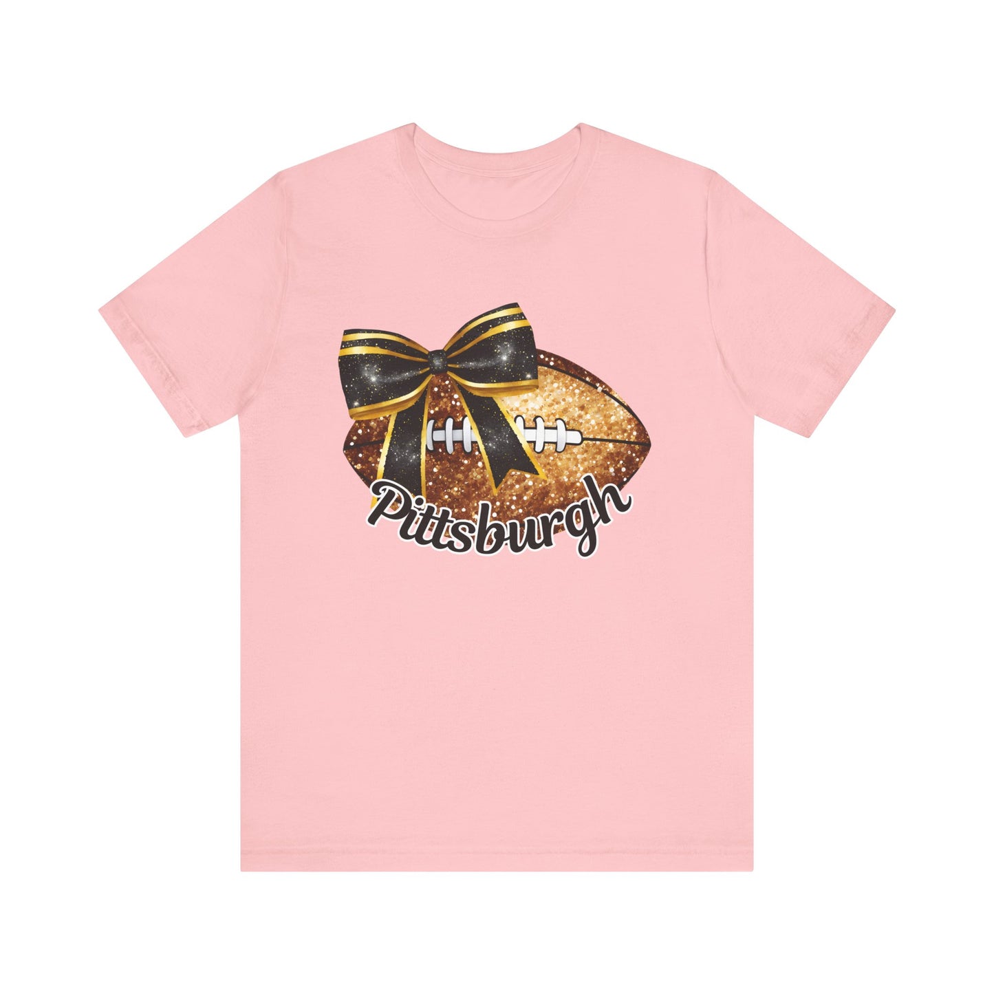 Pittsburgh Football, PA Team, Steeler American Game, Coquette Glitter, Shimmer Sparkle Ribbon Bow Design, Fall Playing Season Time