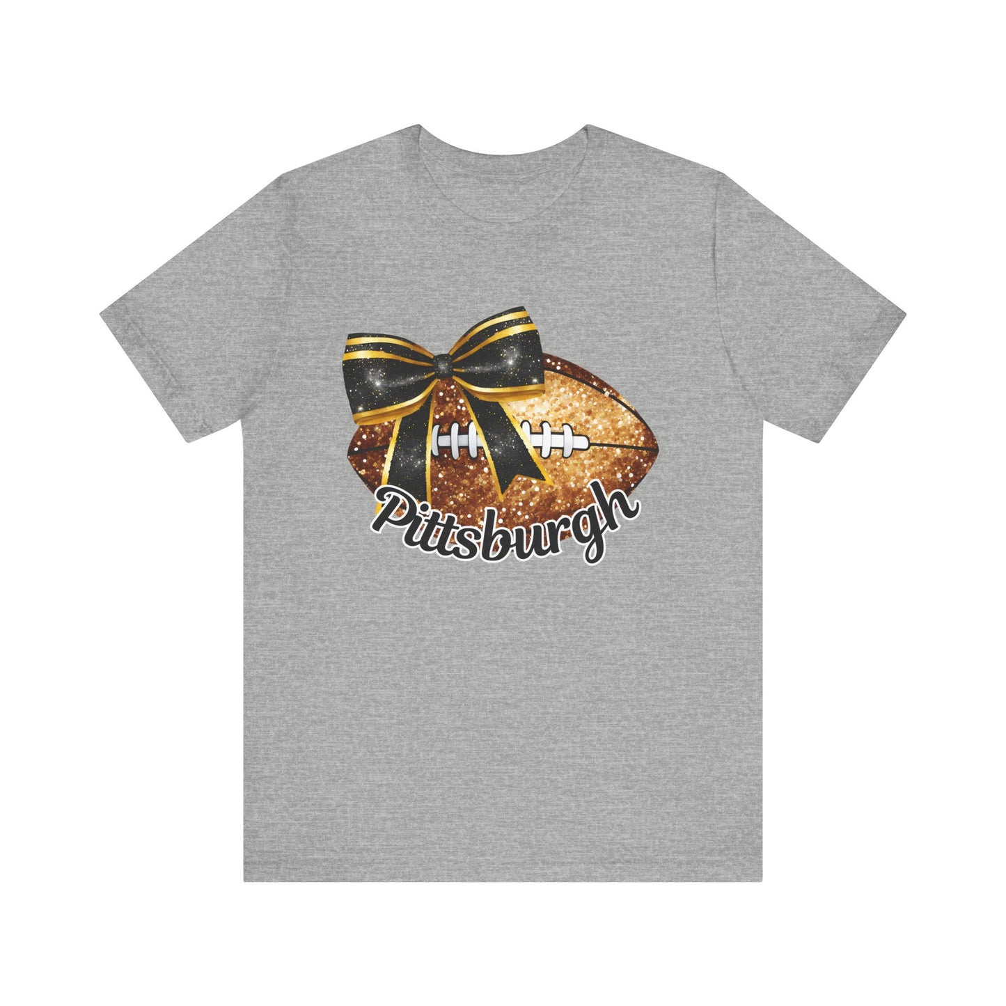 Pittsburgh Football, PA Team, Steeler American Game, Coquette Glitter, Shimmer Sparkle Ribbon Bow Design, Fall Playing Season Time