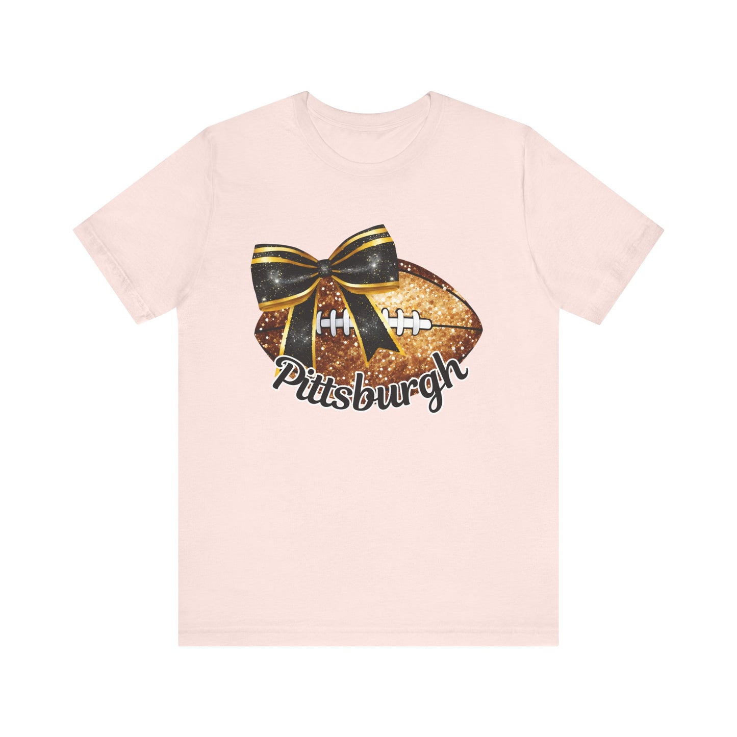 Pittsburgh Football, PA Team, Steeler American Game, Coquette Glitter, Shimmer Sparkle Ribbon Bow Design, Fall Playing Season Time