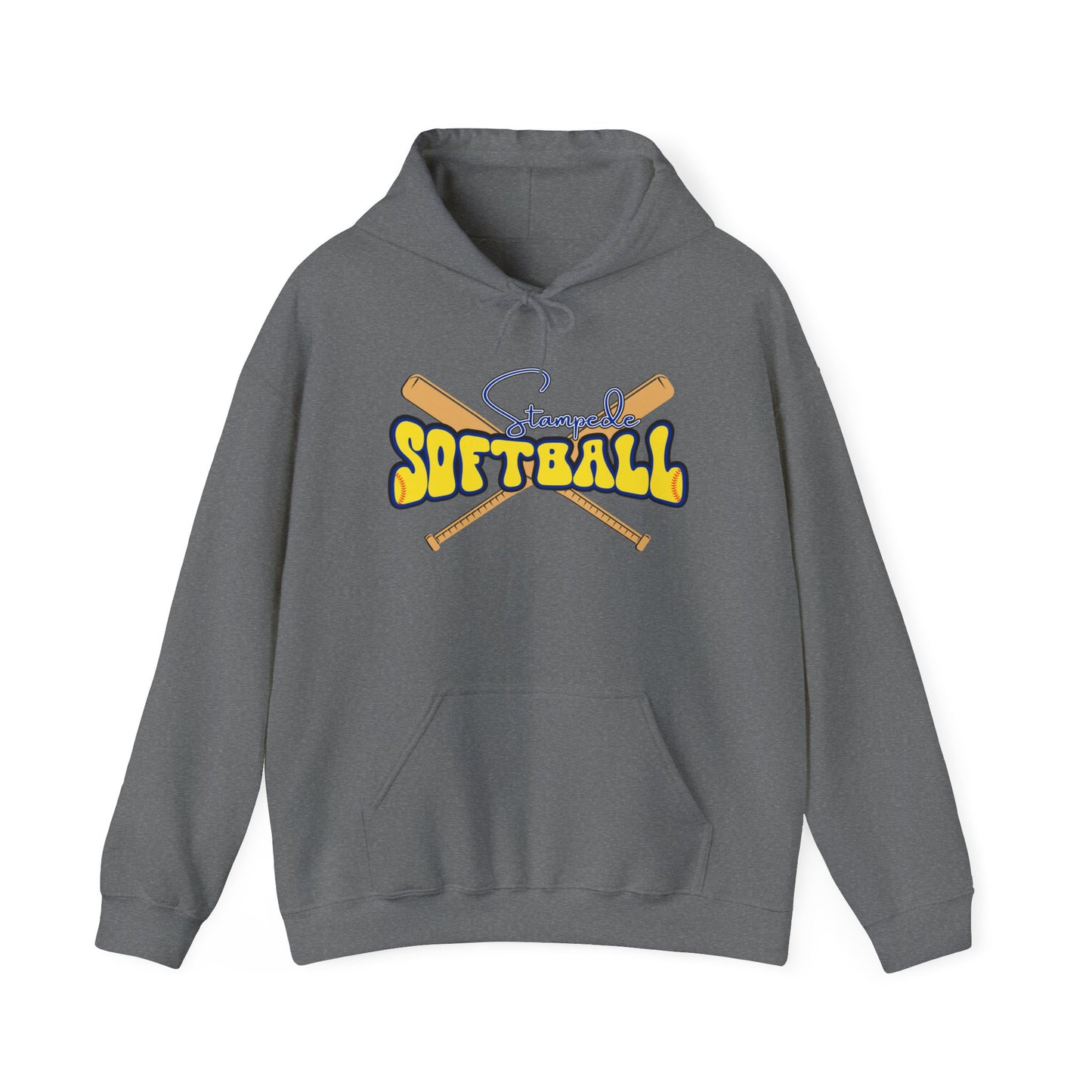 Stampede Softball Unisex Heavy Blend Hooded Sweatshirt for Parents Grandparents, Softball Game Day Crew Neck, Sports Fan Apparel, Team Spirit Crewneck Sweater