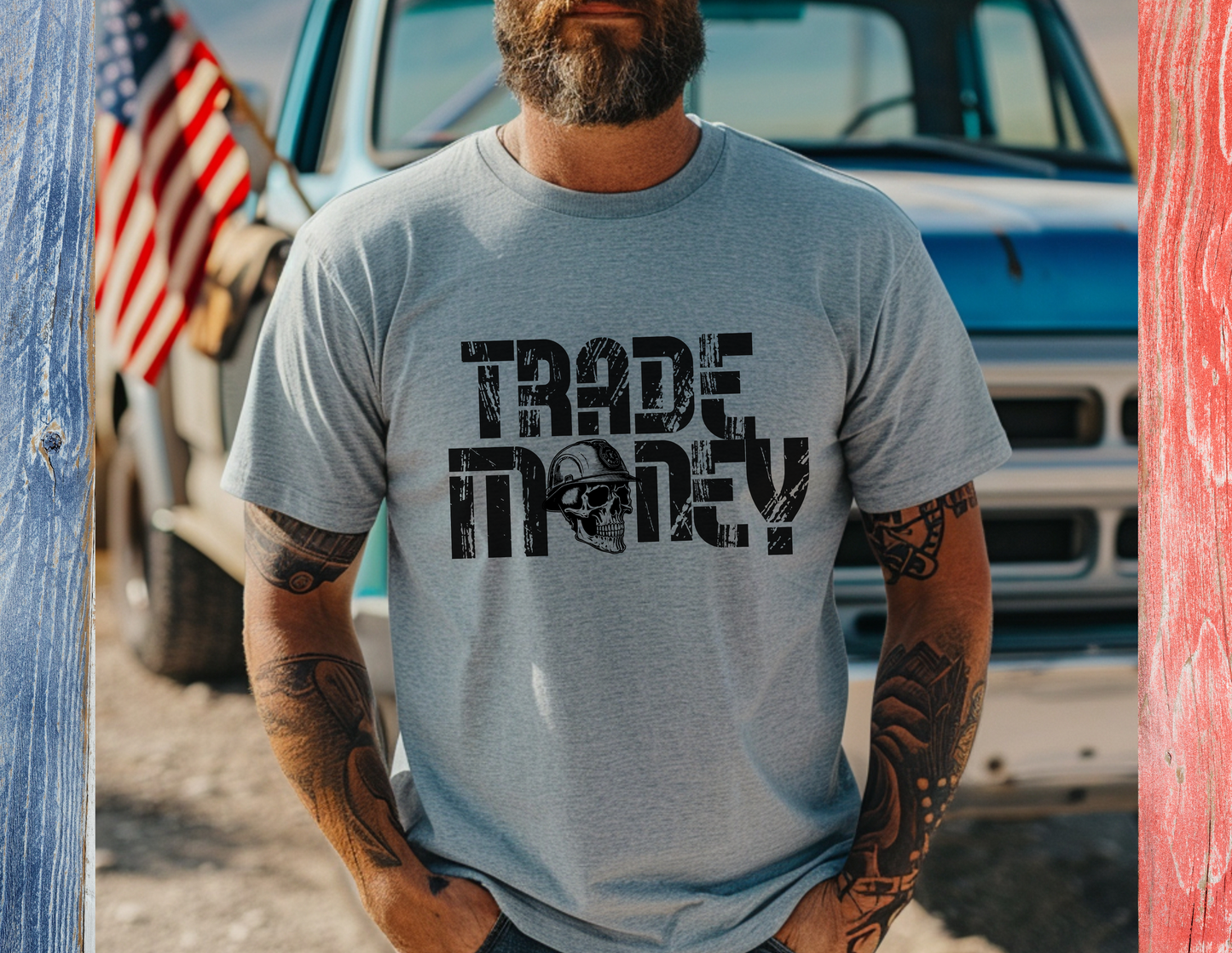 Trade Money T-shirt, Skull with Hard Hat Tee, Tradesman, Industrial Trade Worker Shirt, Construction Worker Gift, Gift for Men, Blue Collar