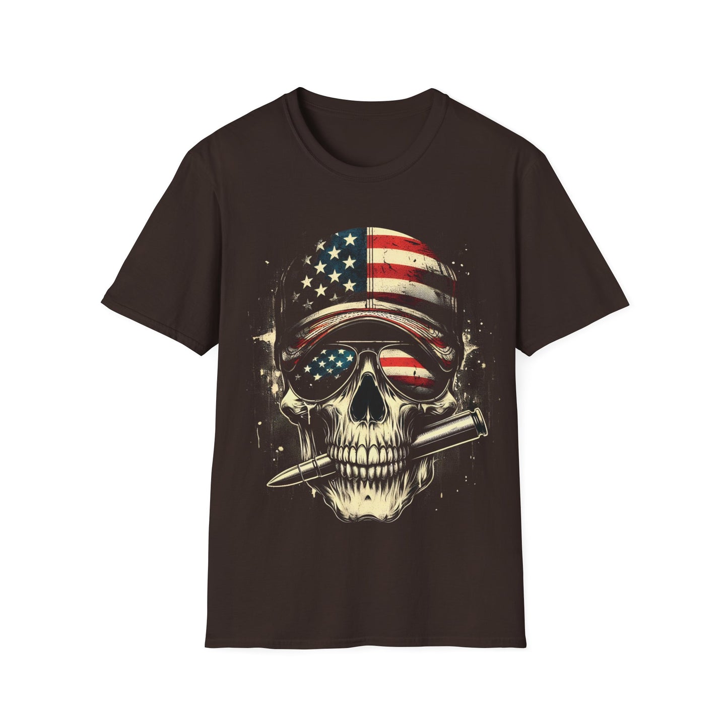 Red White & Blue Skull Bullet T-Shirt, 4th of July Shirt, Independence Day Tshirt