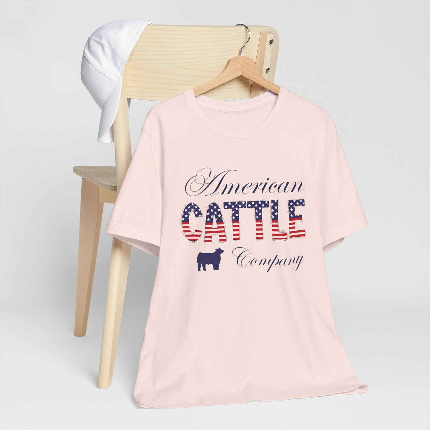 Patriotic American Cattle Company Tee, July 4th Farming T-Shirt