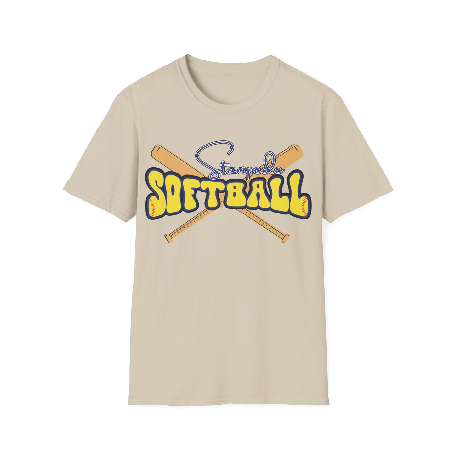 Stampede Softball Unisex T-Shirt for Parents and Grandparents, Softstyle Tee for All, Softball Game Day Shirt, Sports Fan Apparel, Team Spirit