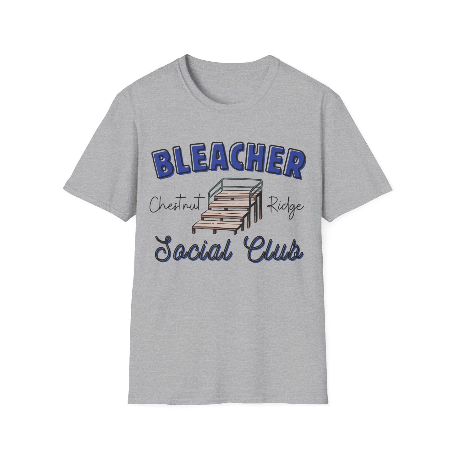 CHESTNUT RIDGE BLEACHER SOCIAL CLUB T-SHIRT, Chestnut Ridge School Spirit T-Shirt, Chestnut Ridge Shirt