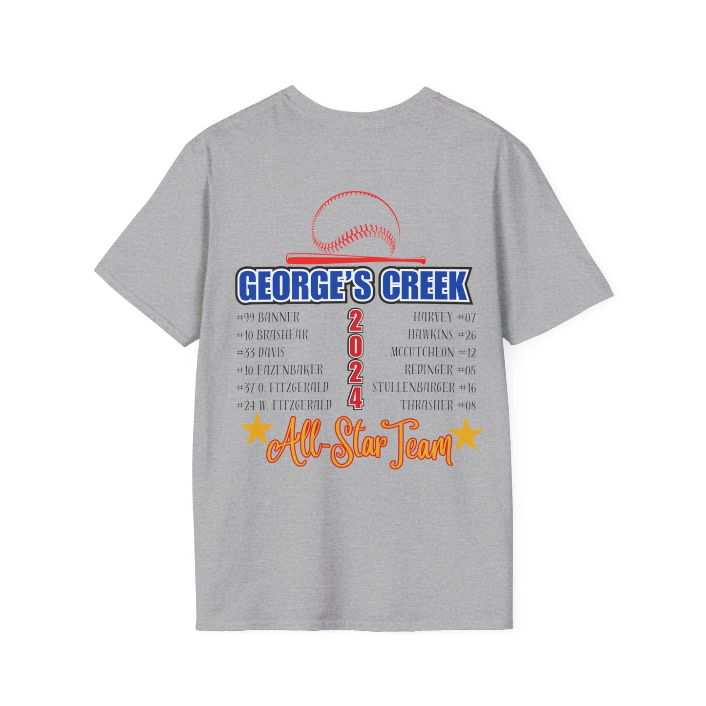 George's Creek Baseball Custom ALL STARS T-Shirt (Front & Back Print)