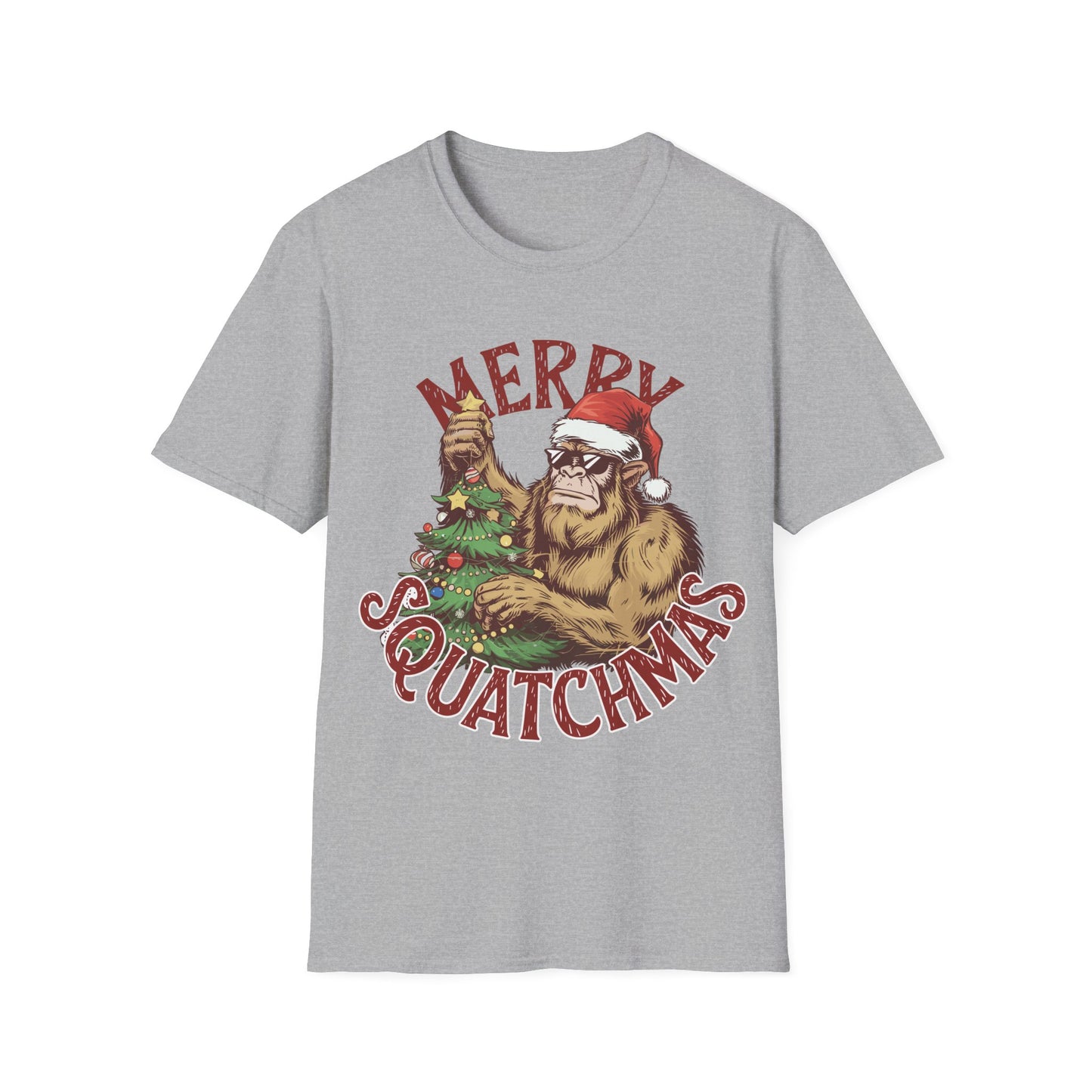 Merry Squatchmas T-Shirt, Gift for Dad, Bigfoot Shirt, Big Foot T-Shirt, Squatch Christmas Tee