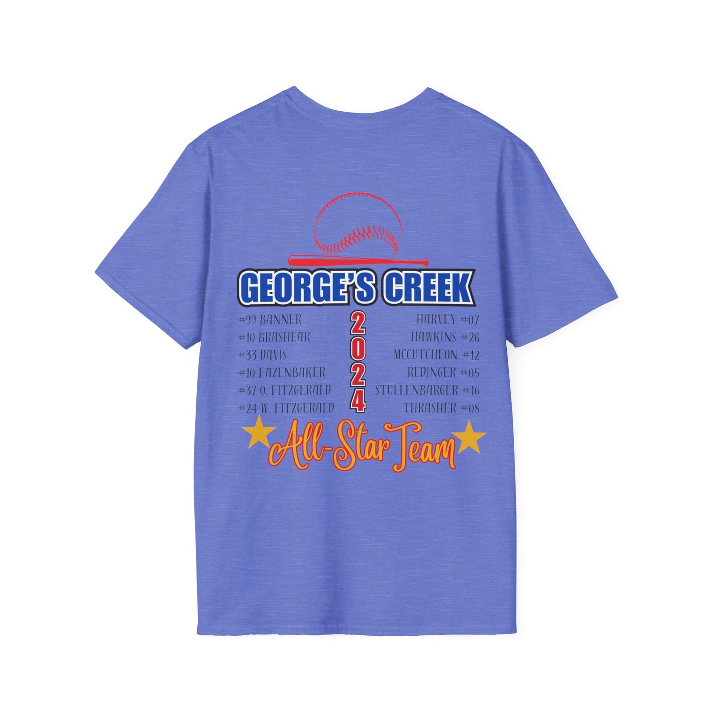 George's Creek Baseball Custom ALL STARS T-Shirt (Front & Back Print)