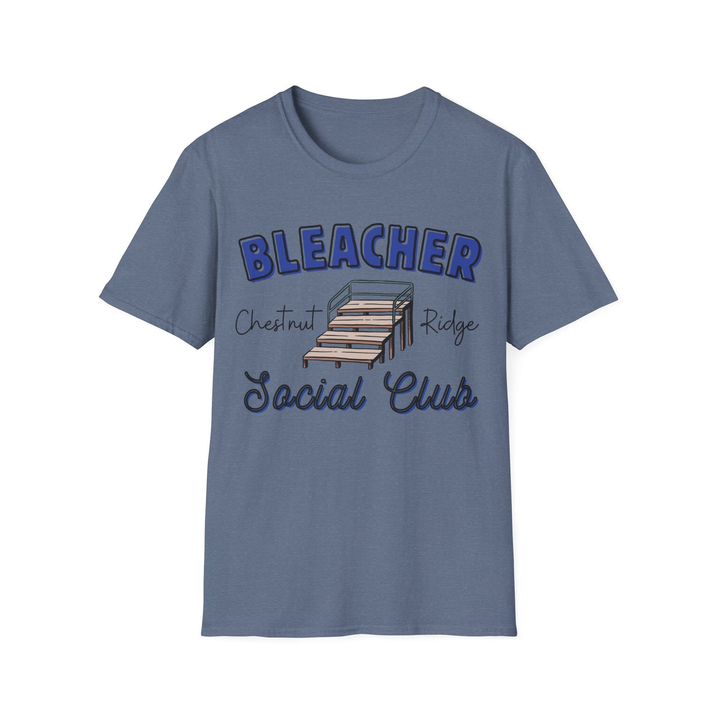 CHESTNUT RIDGE BLEACHER SOCIAL CLUB T-SHIRT, Chestnut Ridge School Spirit T-Shirt, Chestnut Ridge Shirt