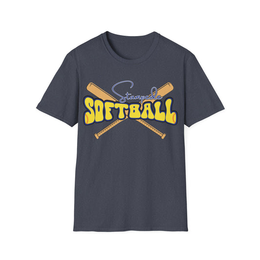 Stampede Softball Unisex T-Shirt for Parents and Grandparents, Softstyle Tee for All, Softball Game Day Shirt, Sports Fan Apparel, Team Spirit