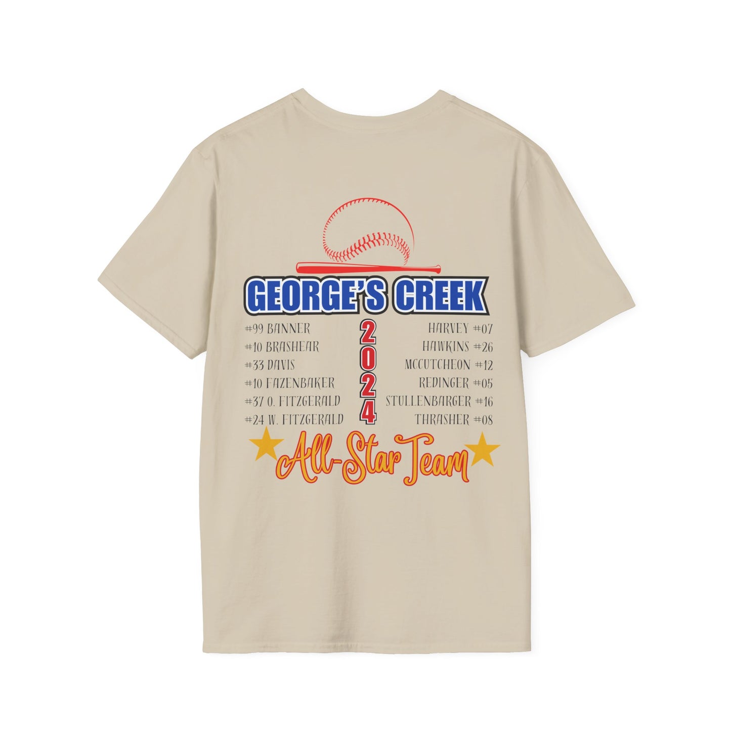 George's Creek Baseball Custom ALL STARS T-Shirt (Front & Back Print)