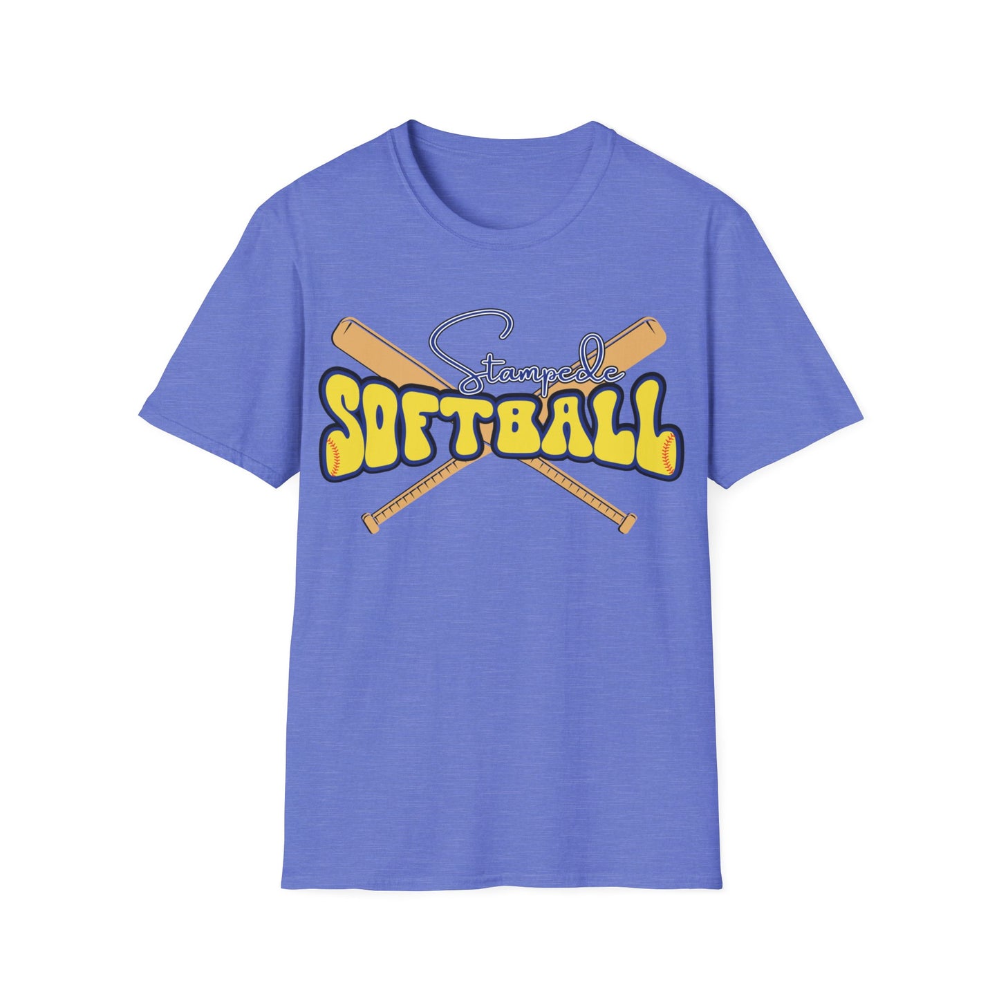 Stampede Softball Unisex T-Shirt for Parents and Grandparents, Softstyle Tee for All, Softball Game Day Shirt, Sports Fan Apparel, Team Spirit