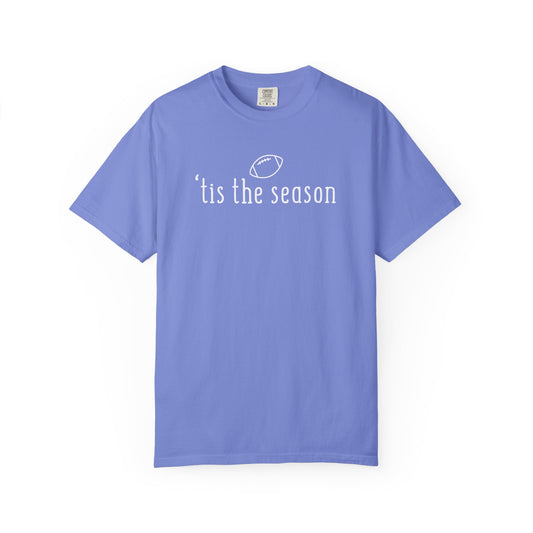 Bedford Bison Tis The Season Football T-Shirt Comfort Colors Penn State Football, Pink Football Shirt
