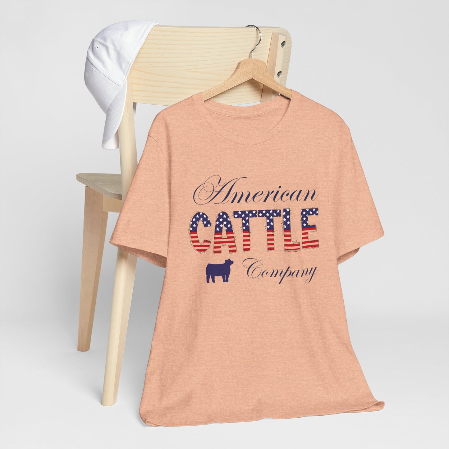 Patriotic American Cattle Company Tee, July 4th Farming T-Shirt