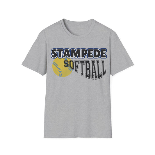 Stampede Softball Unisex T-Shirt for Parents and Grandparents, Softstyle Tee for All, Baseball Game Day Shirt, Sports Fan Apparel, Team