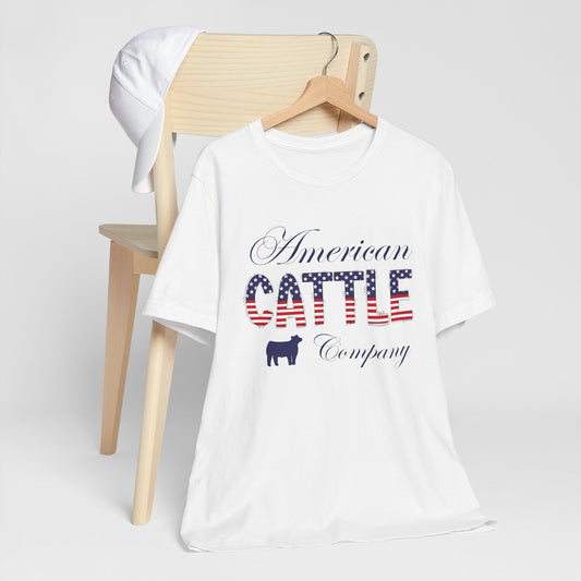 Patriotic American Cattle Company Tee, July 4th Farming T-Shirt