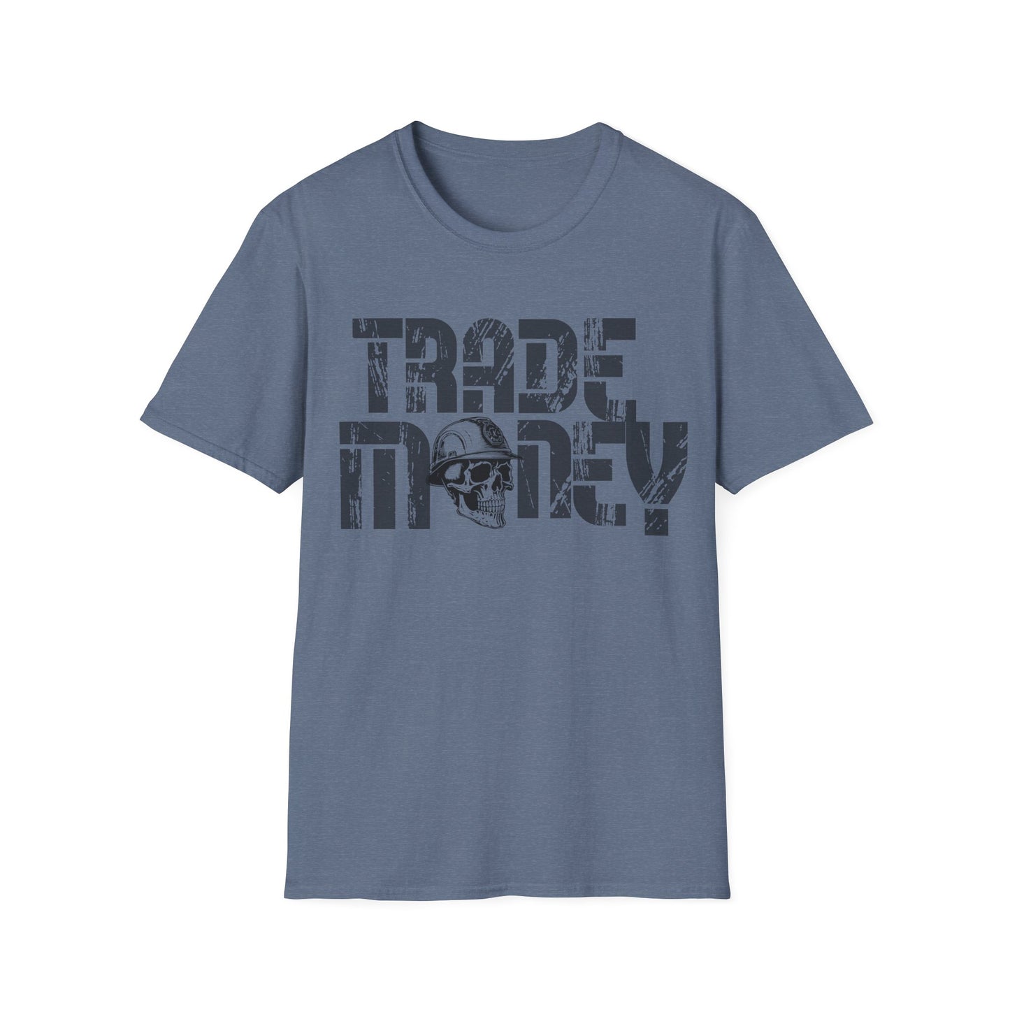 Trade Money T-shirt,  Skull with Hard Hat Tee, Tradesman, Industrial Trade Worker Shirt, Construction Worker Gift, Gift for Men, Blue Collar