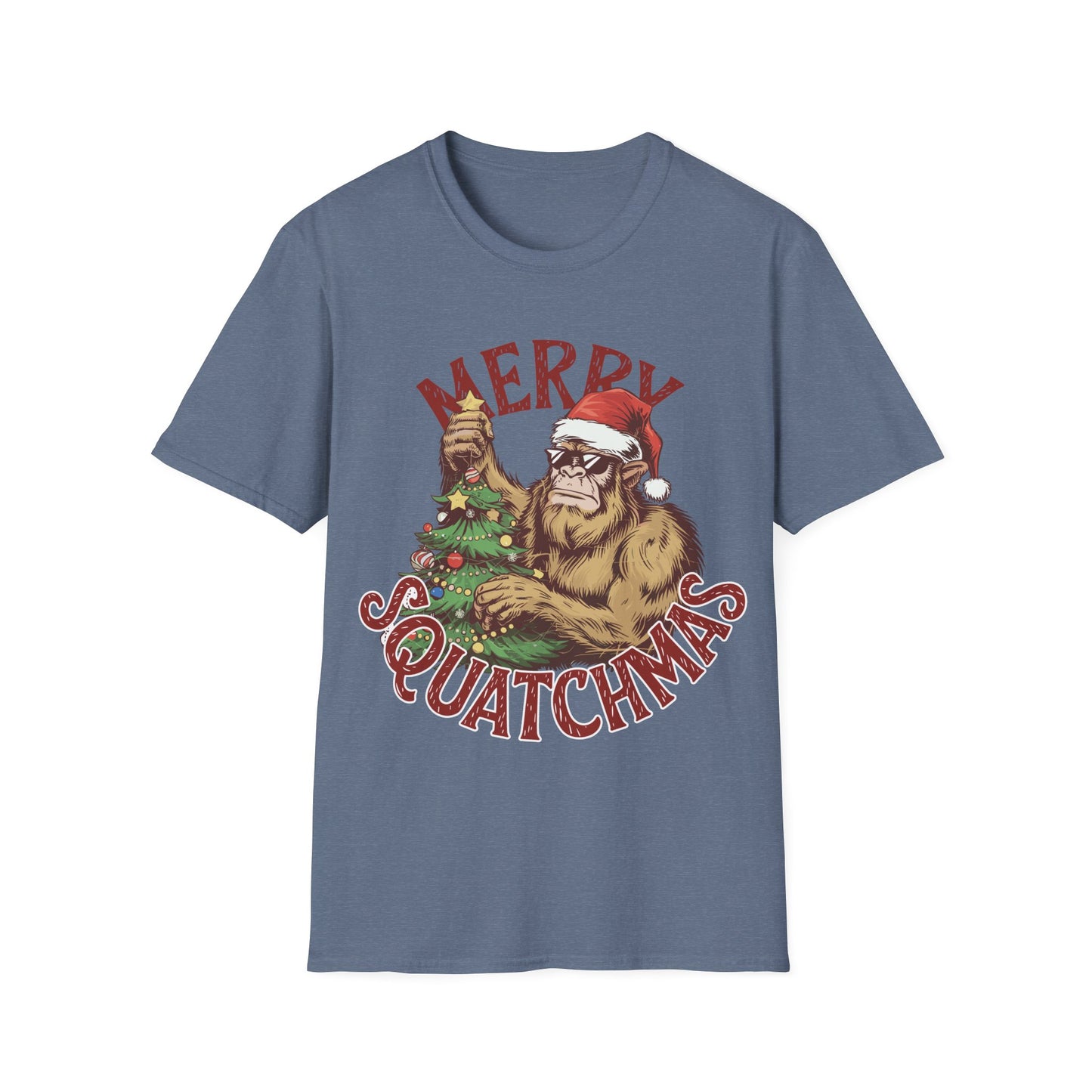 Merry Squatchmas T-Shirt, Gift for Dad, Bigfoot Shirt, Big Foot T-Shirt, Squatch Christmas Tee