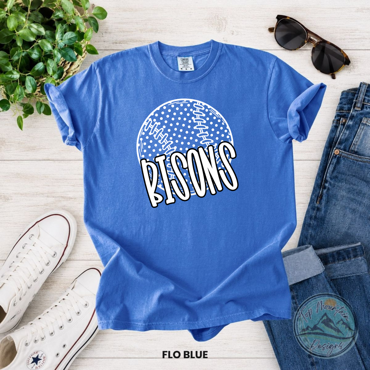 Bisons Baseball Polka Dot