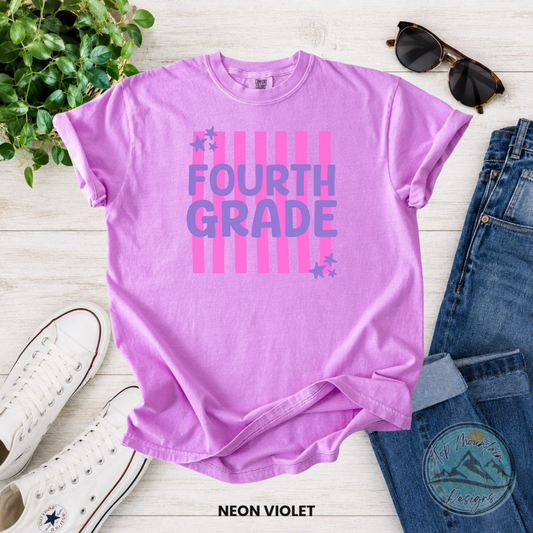 Fourth Grade Stripes & Stars T-Shirt