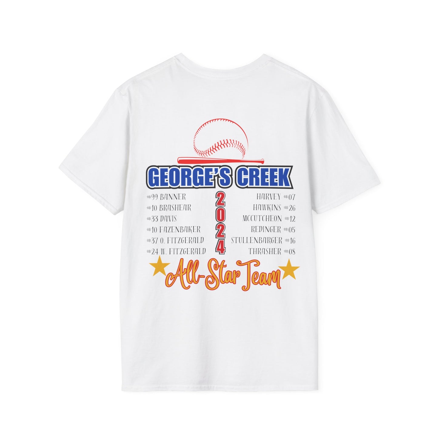 George's Creek Baseball Custom ALL STARS T-Shirt (Front & Back Print)