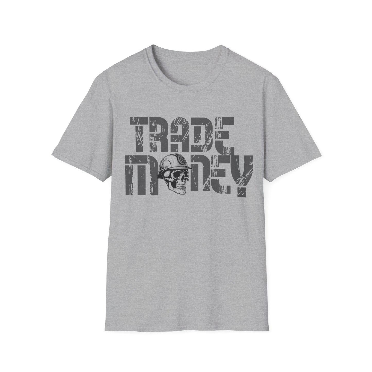 Trade Money T-shirt,  Skull with Hard Hat Tee, Tradesman, Industrial Trade Worker Shirt, Construction Worker Gift, Gift for Men, Blue Collar