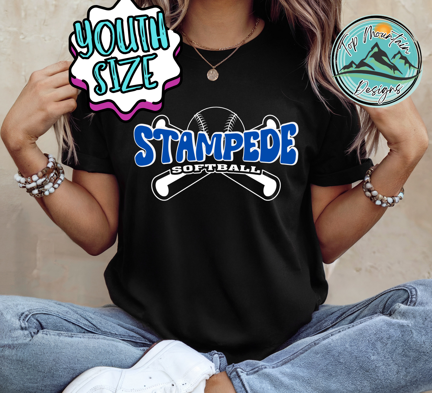 YOUTH Stampede Softball T-Shirt, Softball Game Day Tee, Sports Fan Apparel  YOUTH SIZE