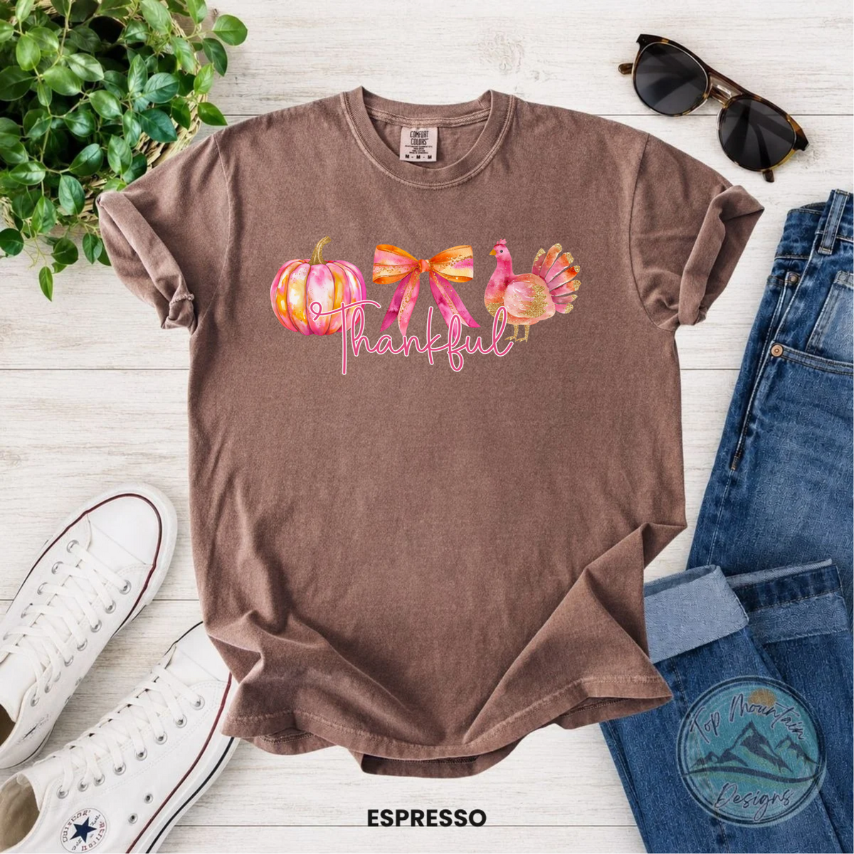 Watercolor Thankful Comfort Colors Graphic Tee