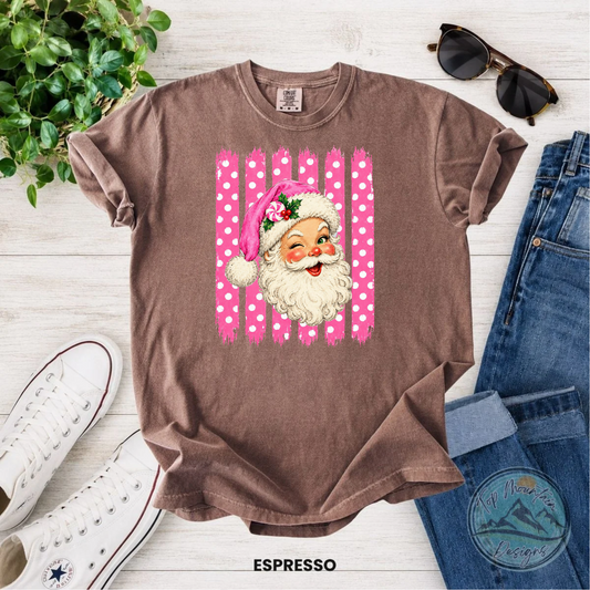 Cute Santa Pink Polka Dot